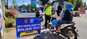 Jaring 50 Pelanggar di Rumak Kediri, Operasi Rinjani 2021 Polres Lobar Kedepankan Cara Humanis