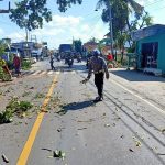 Rapuh, Dinas Perkim dan TNI-Polri Tebang Pohon di Rumak Kediri