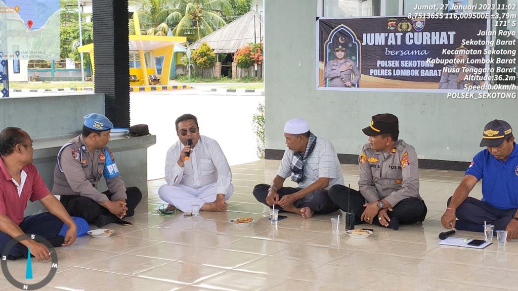 Kegiatan Jumat Curhat Kapolsek Sekotong, Bangun Kemitraan Dengan Masyarakat