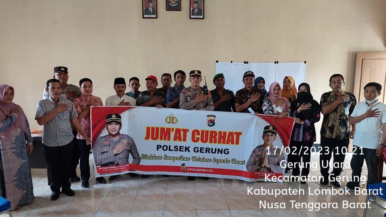 Jumat Curhat Kapolsek Gerung di Kelurahan Gerung Utara, Warga Beri Masukan Kepada Polisi