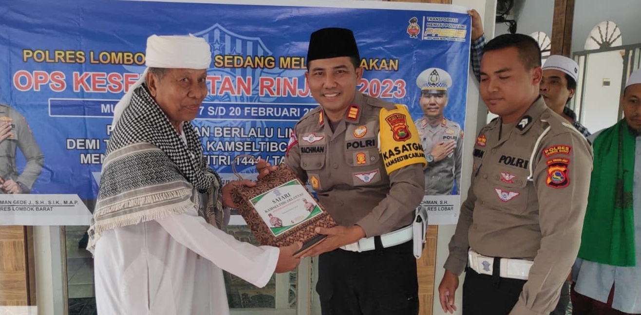 Operasi Keselamatan Rinjani, Satlantas Polres Lobar Laksnakan Safari Kamseltibcar Lantas