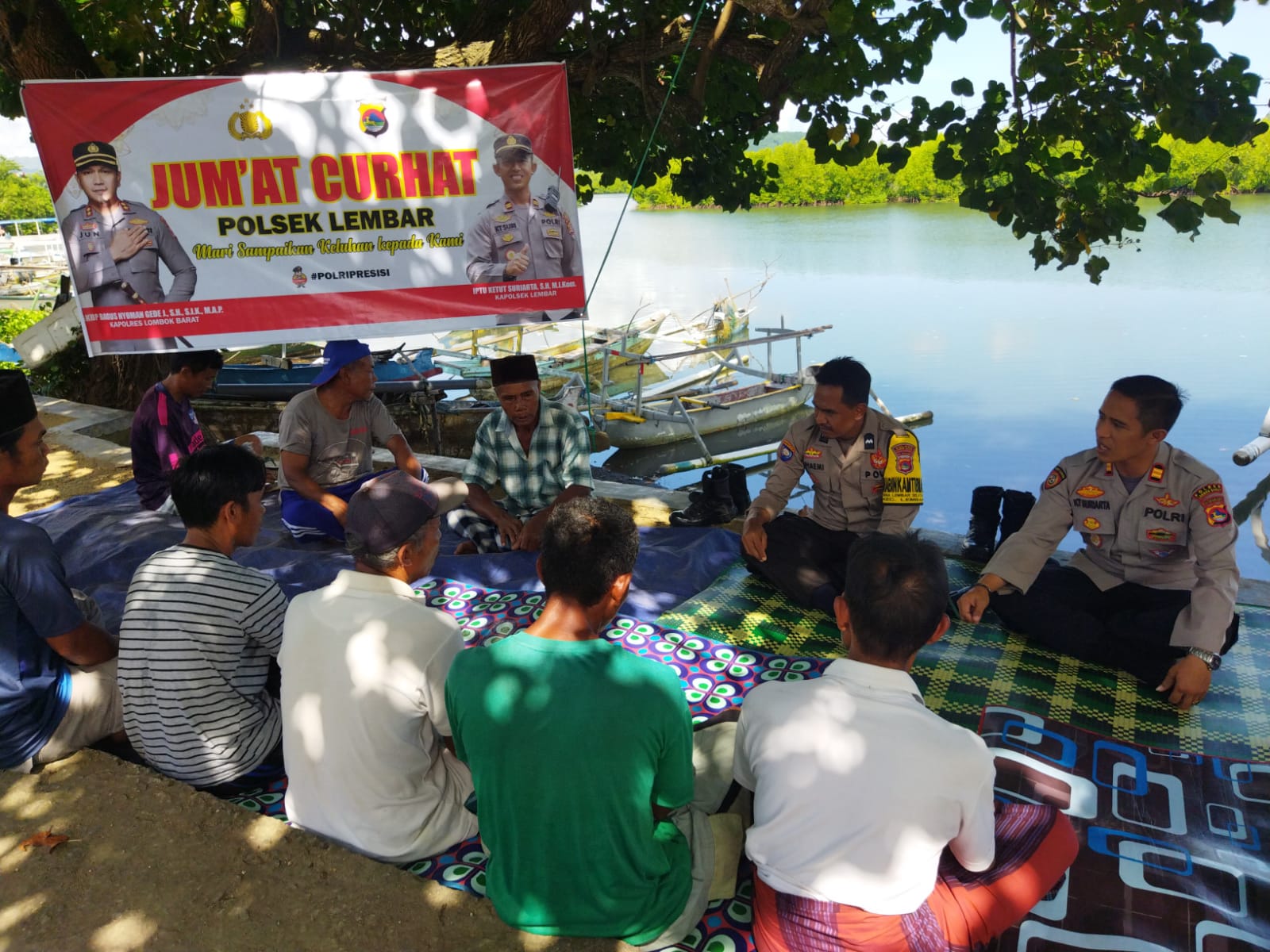 Jumat Curhat Kapolsek Lembar dengan Kelompok Nelayan di Dusun Puyahan Desa Lembar Selatan