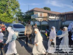 Sambut Bulan Suci Ramadhan 1444 H, Polsek Kediri Lakukan pengamanan Pawai Jalan Santai di Kediri