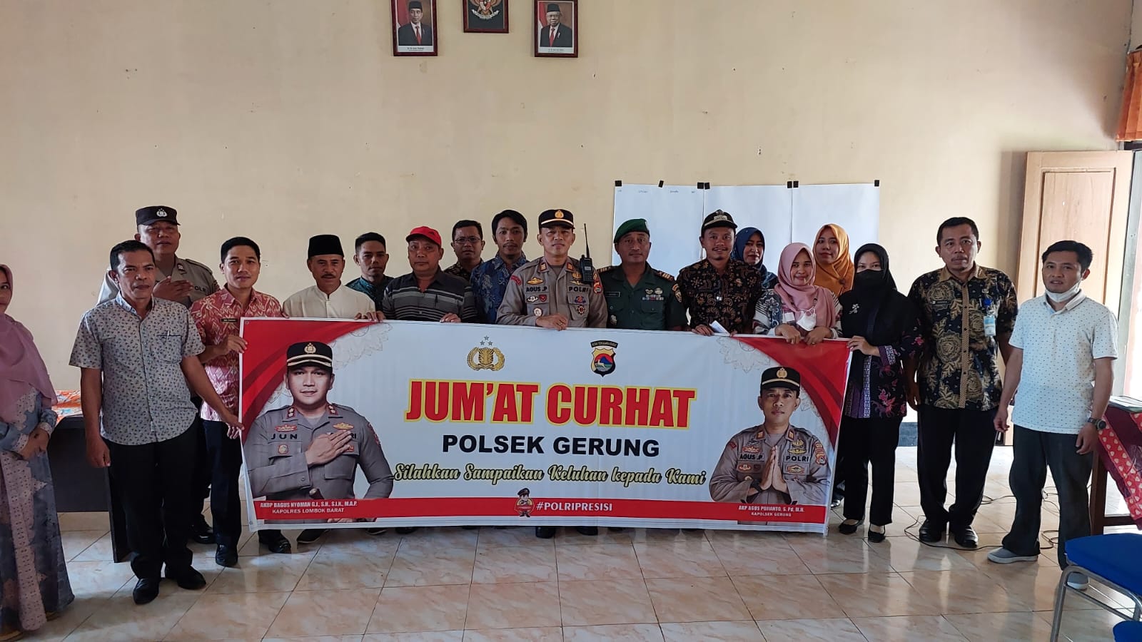 Kapolsek Gerung Melaksanakan Program Jumat Curhat Bersama Kelurahan Gerung Utara