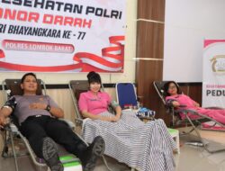 Sambut Hari Bhayangkara Ke-77, Polres Lombok Barat Gelar Kegiatan Donor Darah