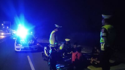Sat Lantas Polres Lombok Barat Gelar Patroli Malam di Jalur Bypass BIL 1 dan 2