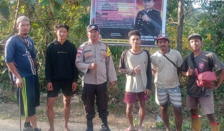 Polsek Sekotong Gencar Sosialisasikan Pencegahan Karhutla di Perbukitan