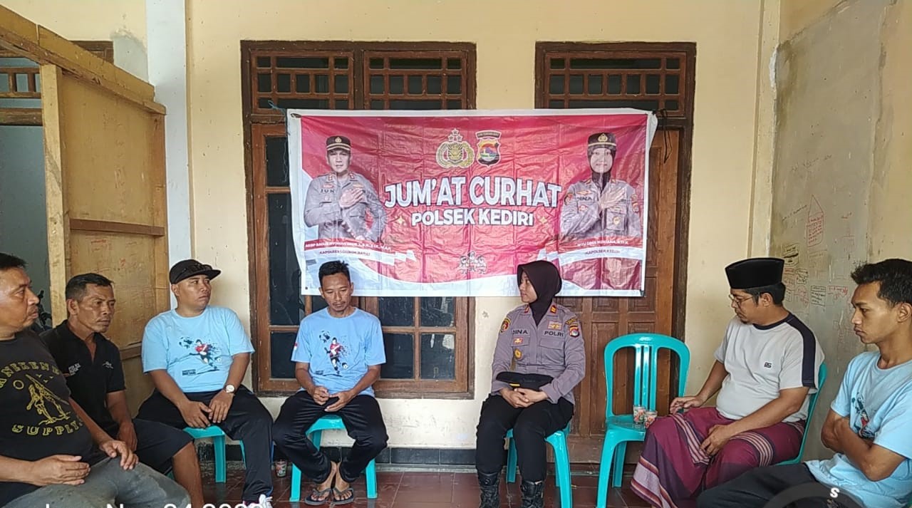 Polsek Kediri Gelar Jumat Curhat Bersama Panitia Kades Ombe Baru Cup