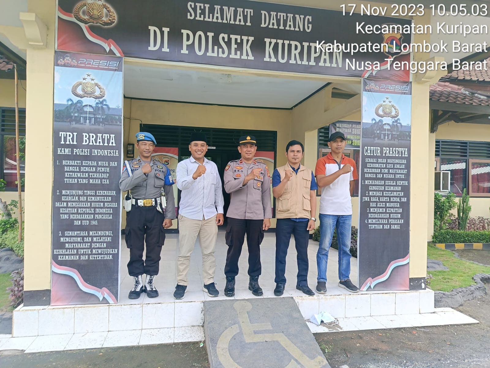 Disambangi Panwascam, Polsek Kuripan Siap Amankan Pemilu 2024