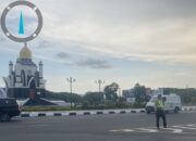 Satgas Kamseltibcarlantas Polres Lombok Barat Gelar Gatur dan Patroli Sore di Bundaran GMS dan Bypass BIL