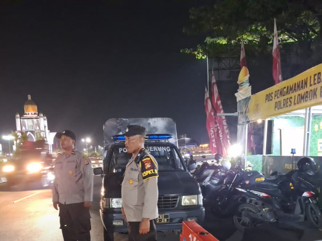 Patroli Polsek Gerung Jaga Keamanan Jalur Bypass BIL 1 dan 2