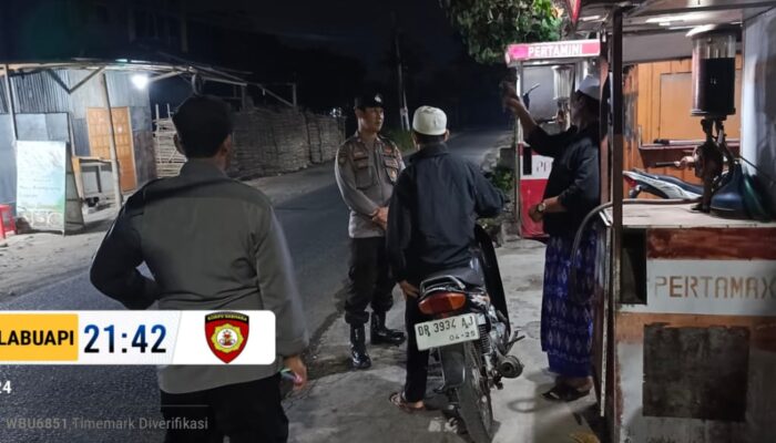 Polsek Labuapi Giatkan Patroli Malam di Pemukiman Padat Penduduk, Wujudkan Rasa Aman bagi Warga