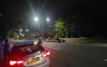 Jaga Keamanan Masyarakat, Polsek Kediri Patroli Gabungan di Bypass BIL dan Jalan Perbatasan