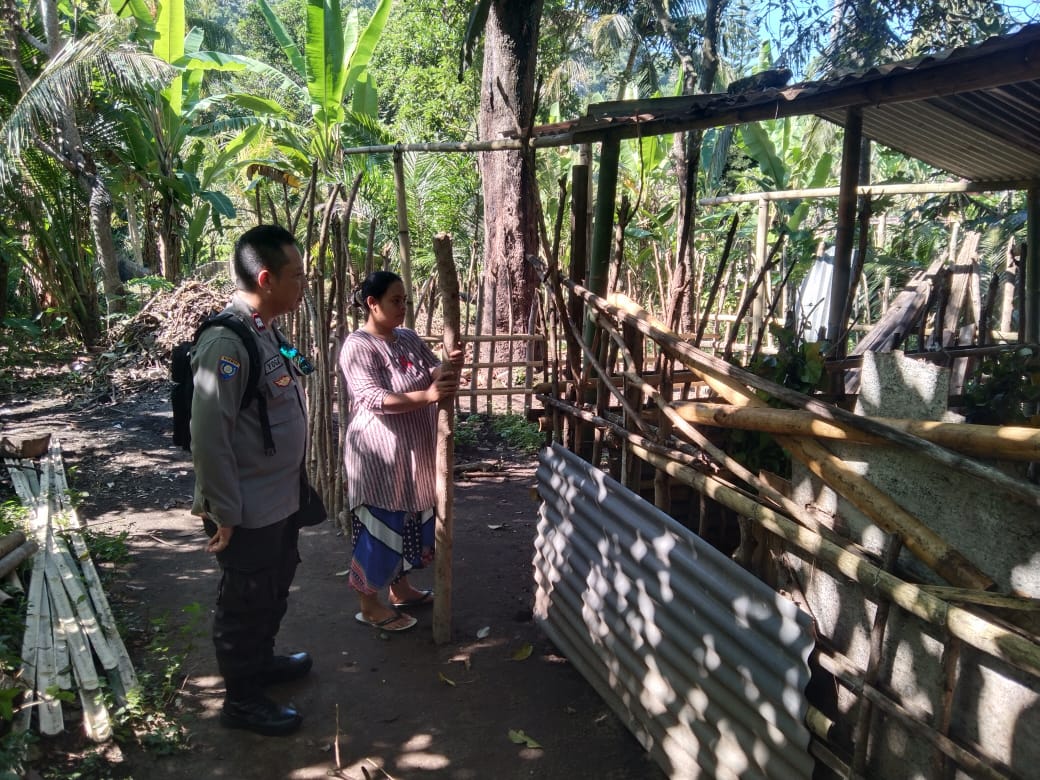 Bhabinkamtibmas Desa Batulayar Barat Ajak Warga Tanam Sayur di Pekarangan, Dukung Program Pangan Lokal