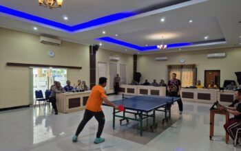 Semarak Final Tenis Meja Polres Lombok Barat HUT Bhayangkara ke-79