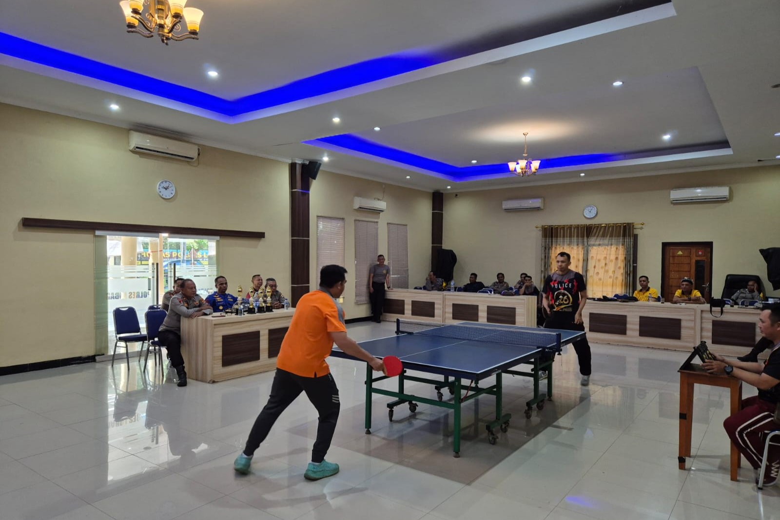 Semarak Final Tenis Meja Polres Lombok Barat HUT Bhayangkara ke-79