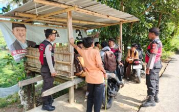 Jaga Kamtibmas, Samapta Polres Lobar Sosialisasikan KEMOS 110 di Kecamatan Gerung