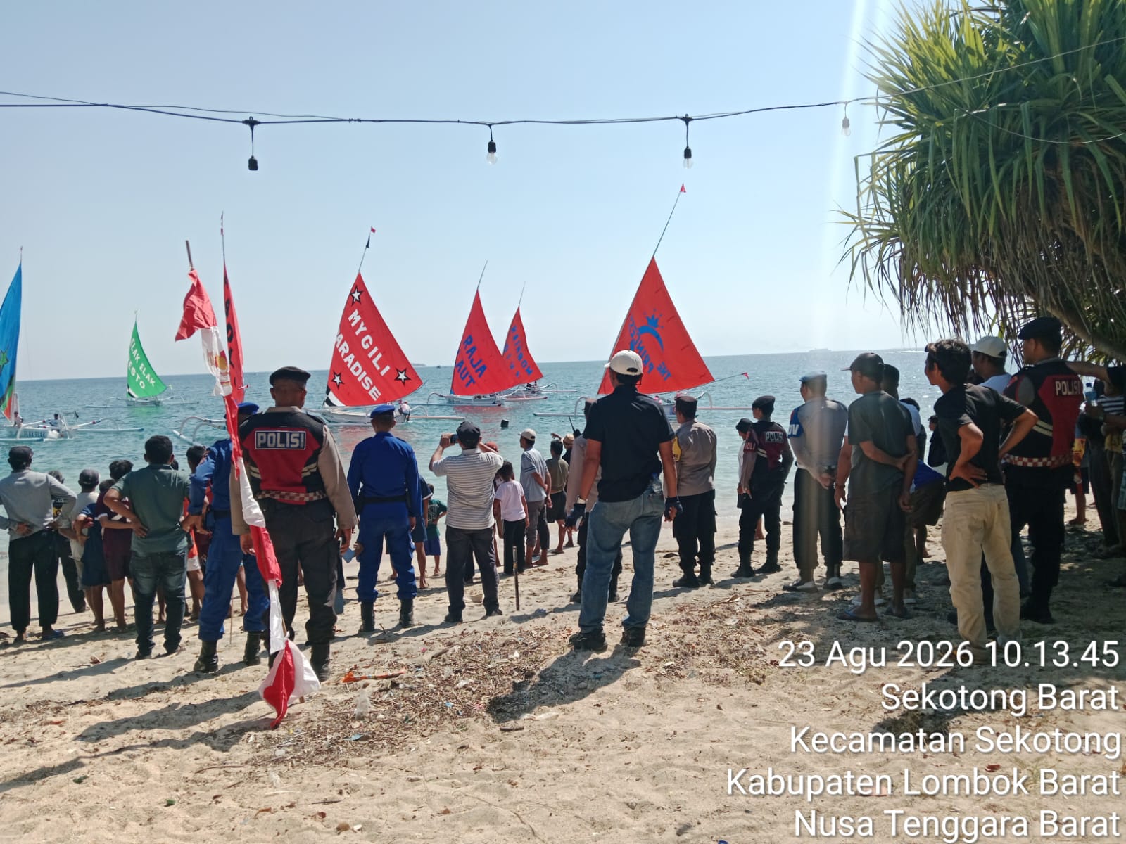 Polres Lombok Barat Amankan Event Perahu Layar di Pantai Elak-Elak